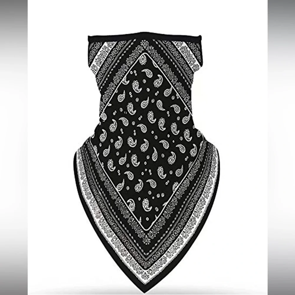 COPY - 2/$20 NWOT Black and White silky soft paisley print face gaiter